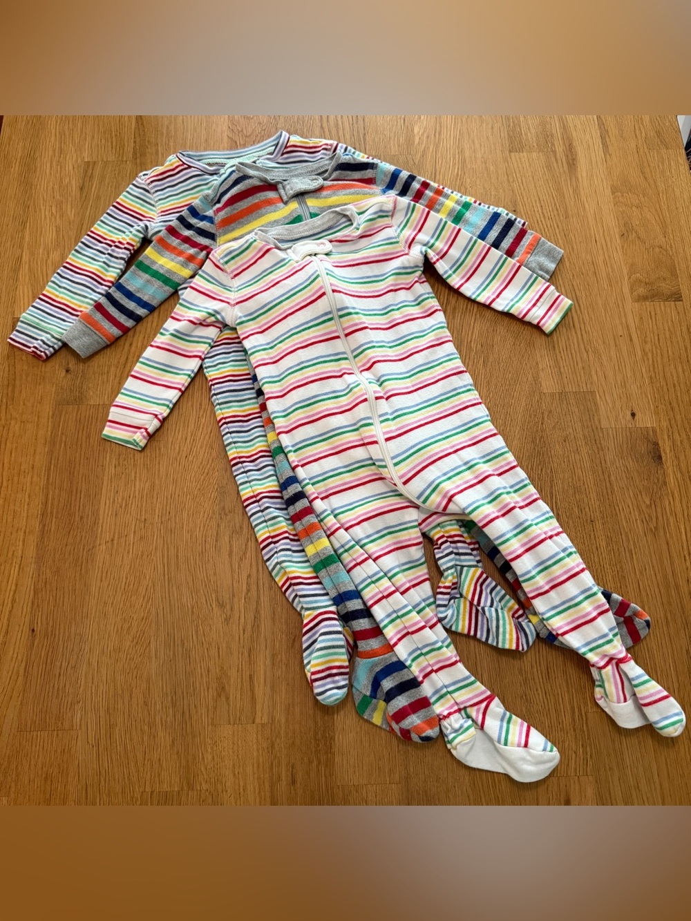 Primary 9-12 MONTHS Multicolored Stripe Long Sleeve Organic Cotton Pajamas